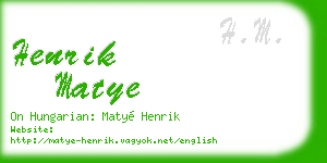henrik matye business card
